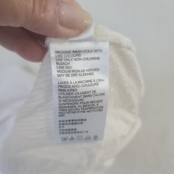 Free People Women's long sleeve crop top cinch front Ivory Size XS Boho Chic - Picture 9 of 12